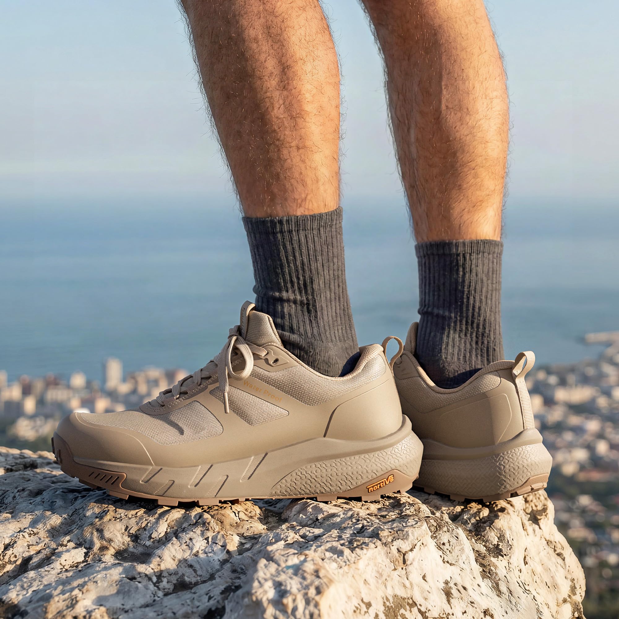 NORTIV 8 Scarpe Trekking Impermeabili Uomo, Leggere, Sneaker Moda da Trekking e Cammino con Supporto Plantare per Campeggio, Allenamento all Aperto StreamRunner