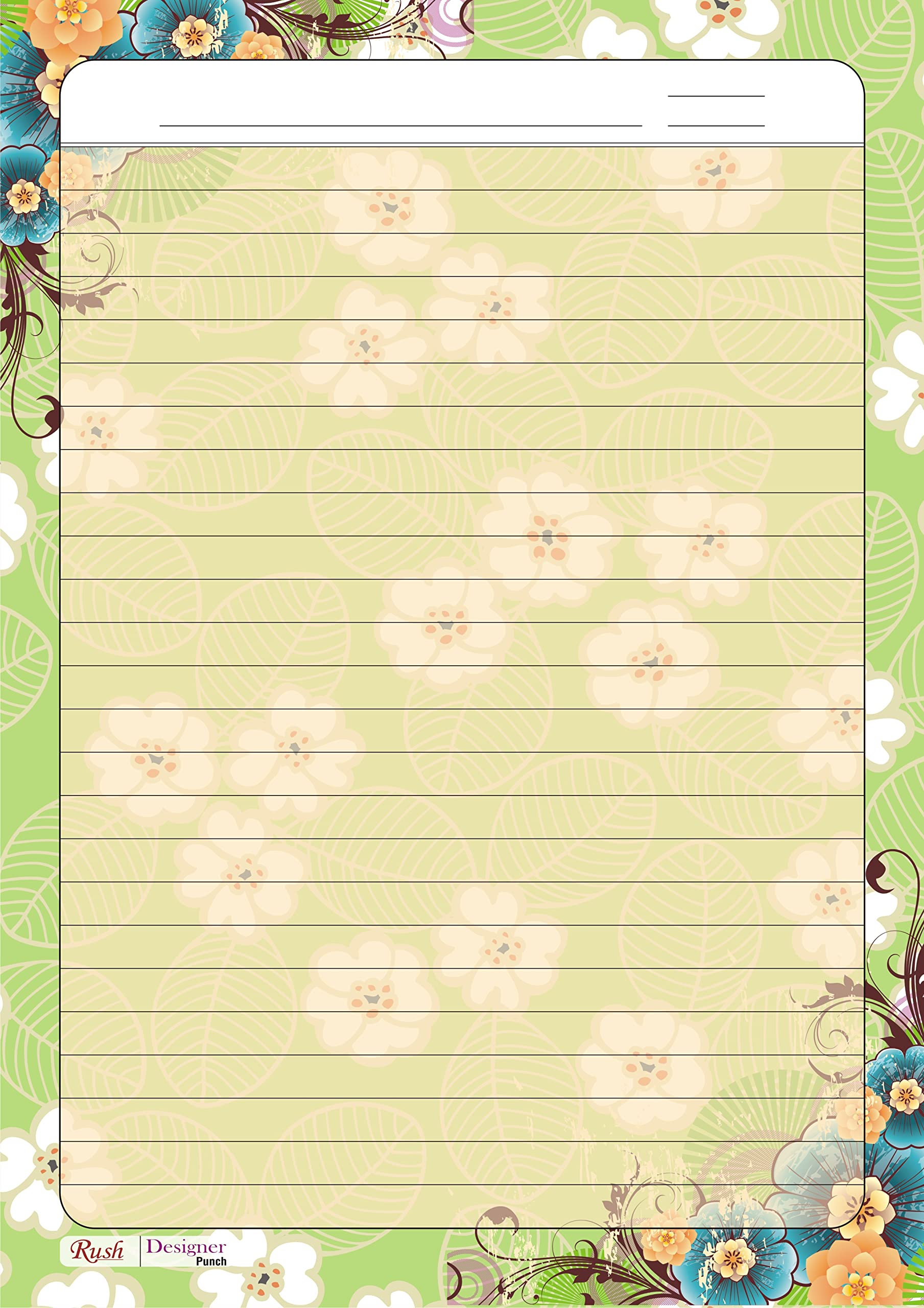 Rush - Quaderno a spirale a righe, 200 pagine, formato A4, confezione da 4, a righe