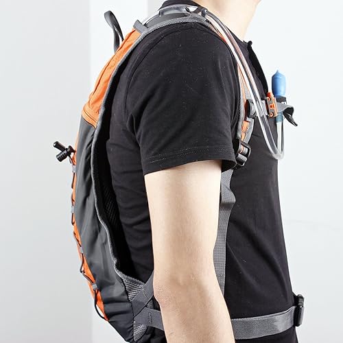 Vista 11 de Unigear Mochila de hidratación con vejiga de agua de 70 oz 2L para correr, senderismo, ciclismo, escalada, campamento, ciclismo Gris