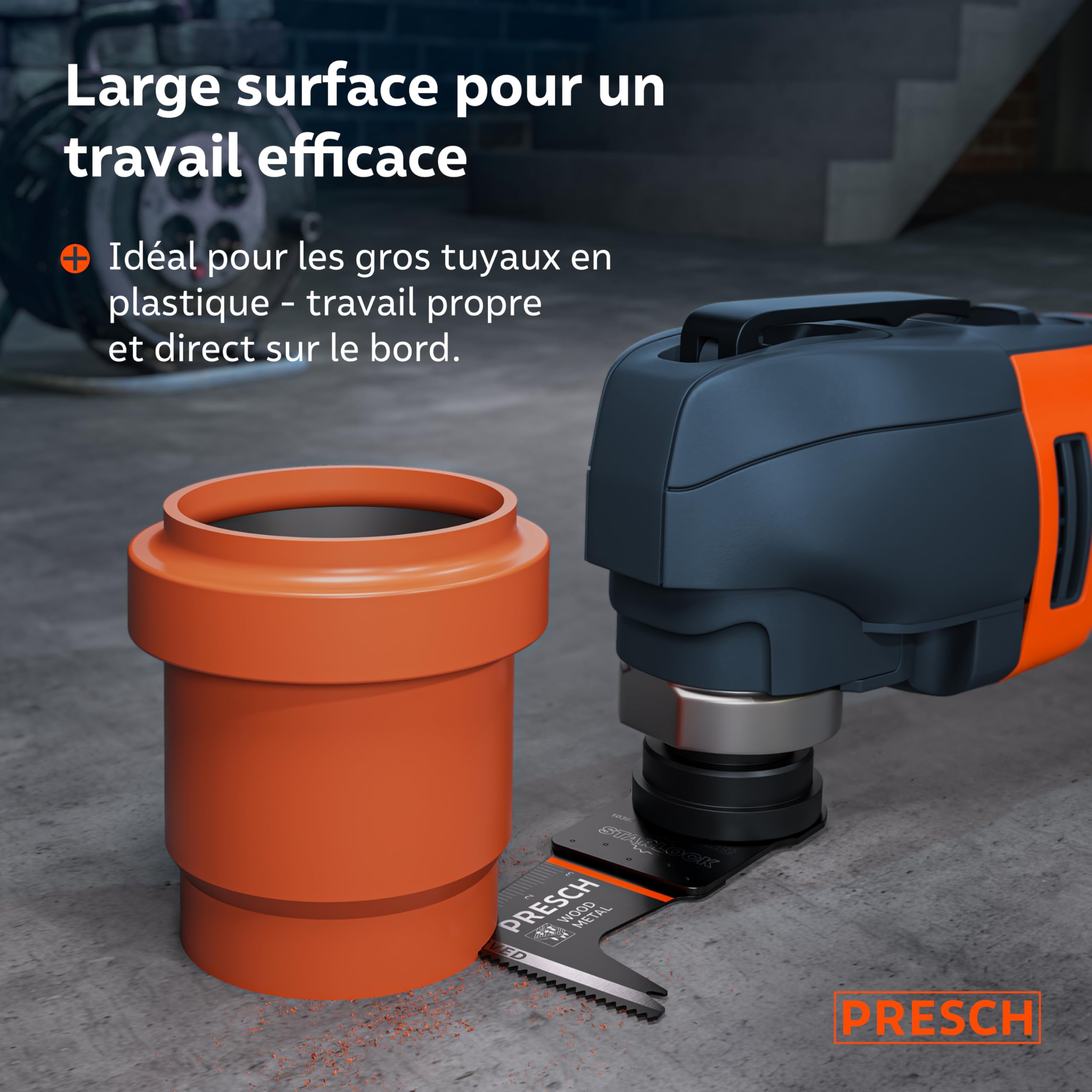 Presch Lame Scie Oscillante Bois et Métal 40x65mm - Lame Starlock pour changement sans outil - Dents BI pointues & design Curved-Tec pour résultats précis - Lame Outil Multifonction