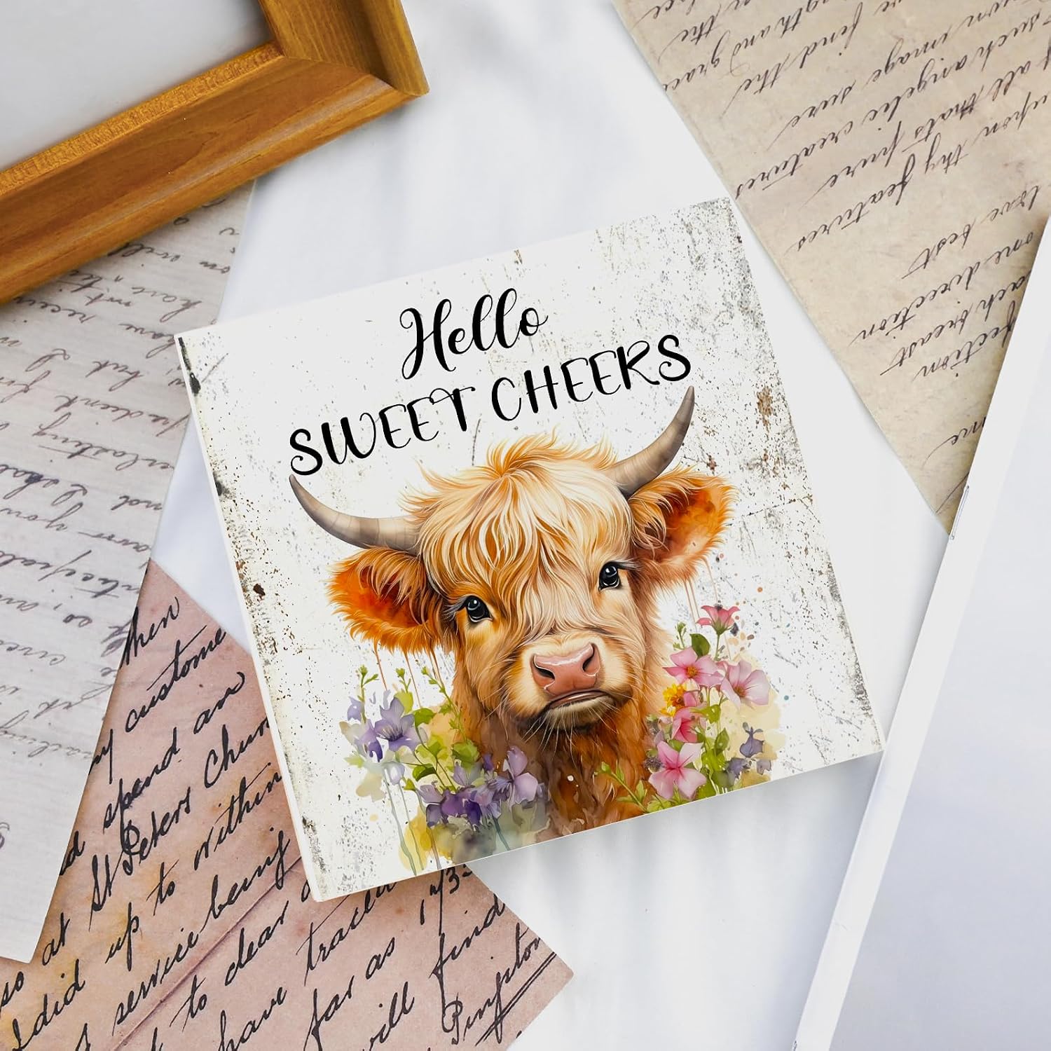 Highland Cow Bathroom Decor Hello Sweet Cheeks Cow Bathroom Decor Wooden image 4