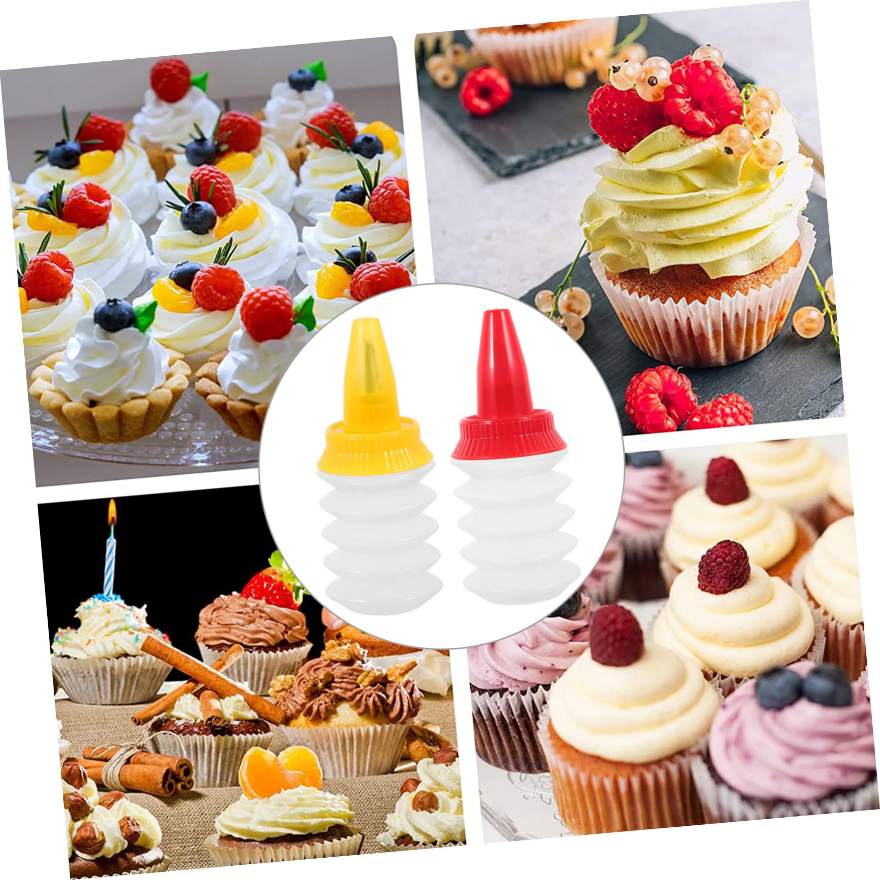 IMIKEYA 2pièces Bouteilles De Glaçage Réutilisables Plastique pour Décoration De Gâteaux Accessoires De Pâtisserie pour Biscuits Et Cupcakes