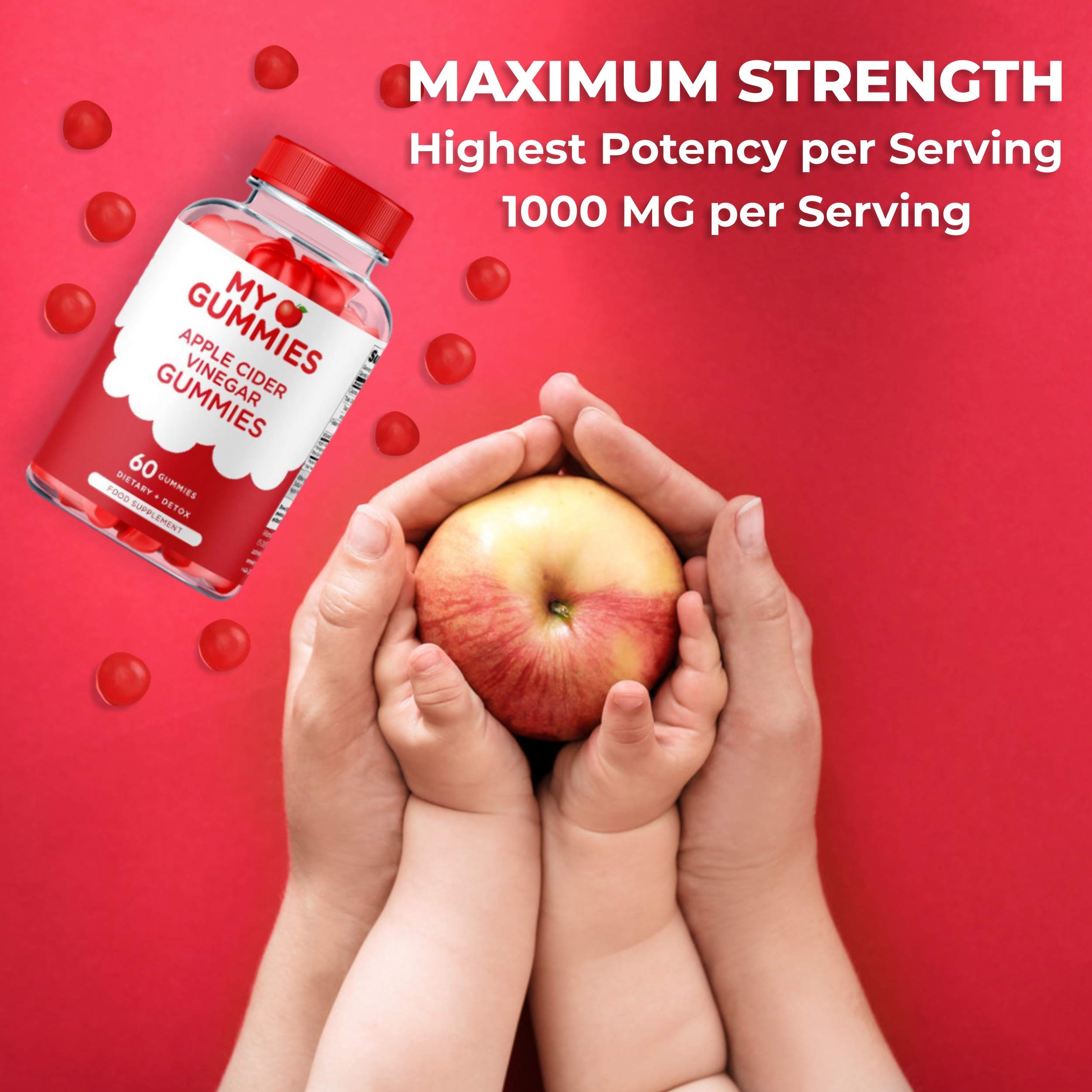 Apple Cider Vinegar Gummies Immunity Boosting Formula with The Mother Enhanced with Vitamin