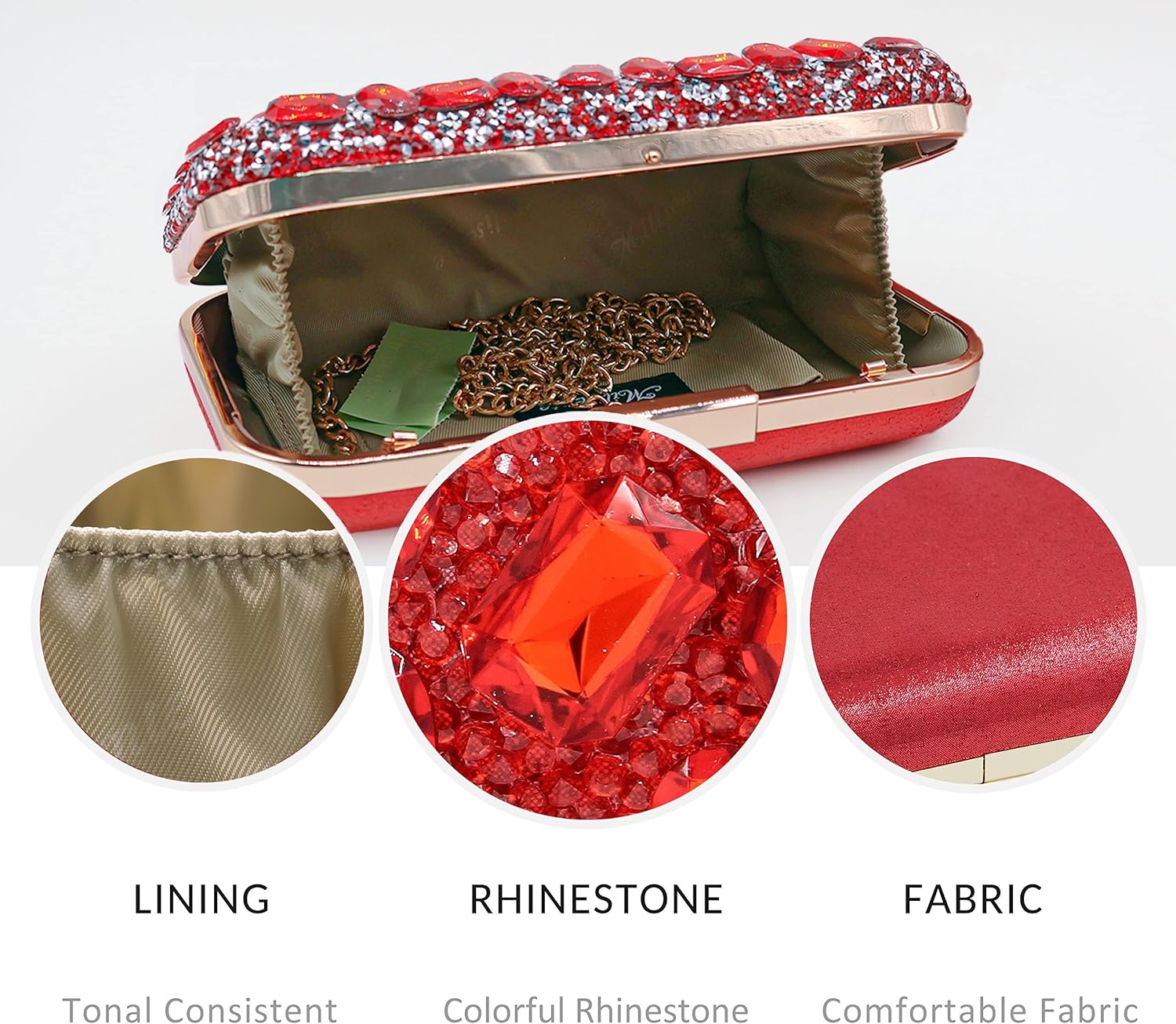 Milisente Clutch Purses For Women Crystal Clutches Evening Bags Gemstone Clutch Purse For Wedding Formal - Image 6