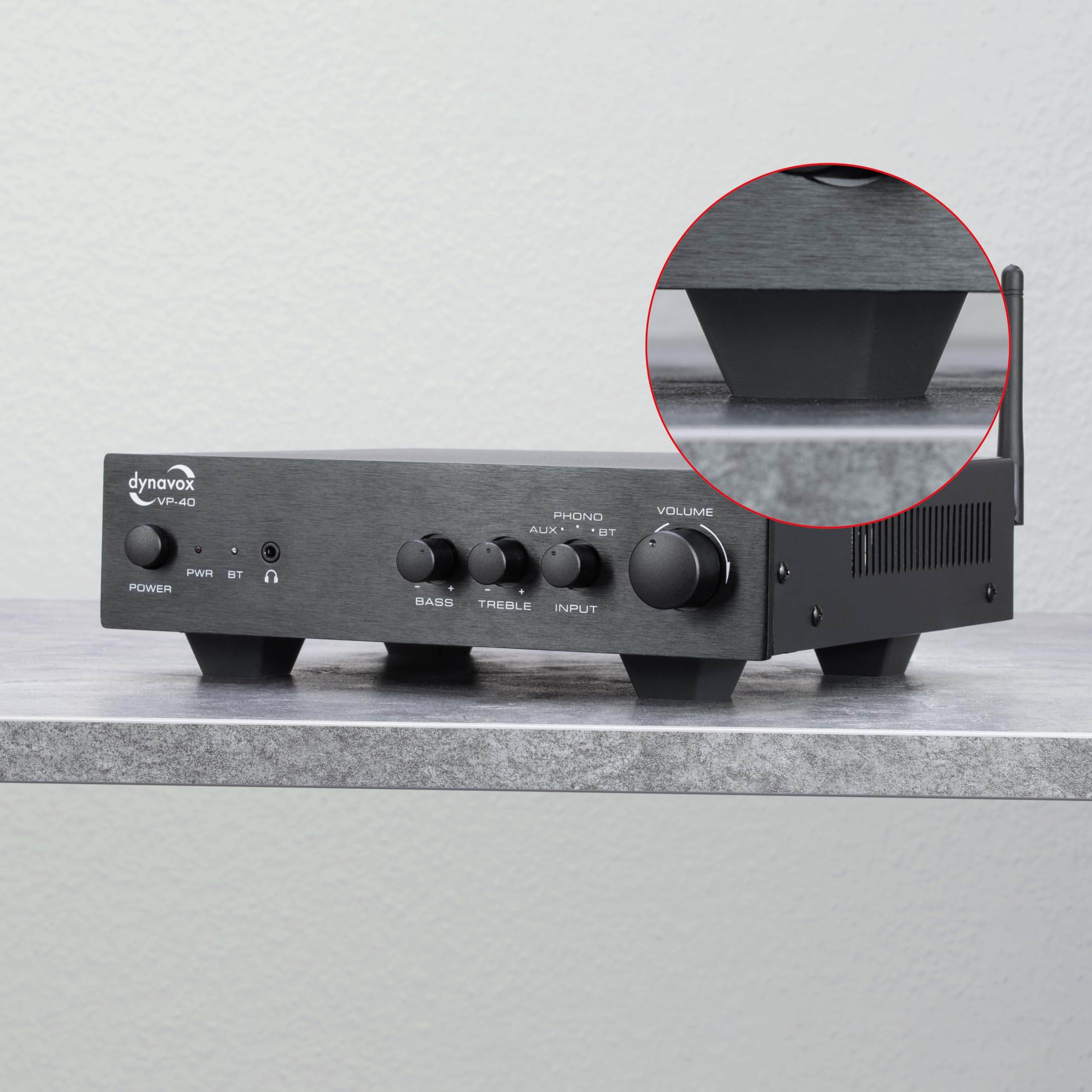 Dynavox EDS20 set da 4 piedini universali in elastomero siliconico per Hi-Fi altoparlanti amplificatori nero