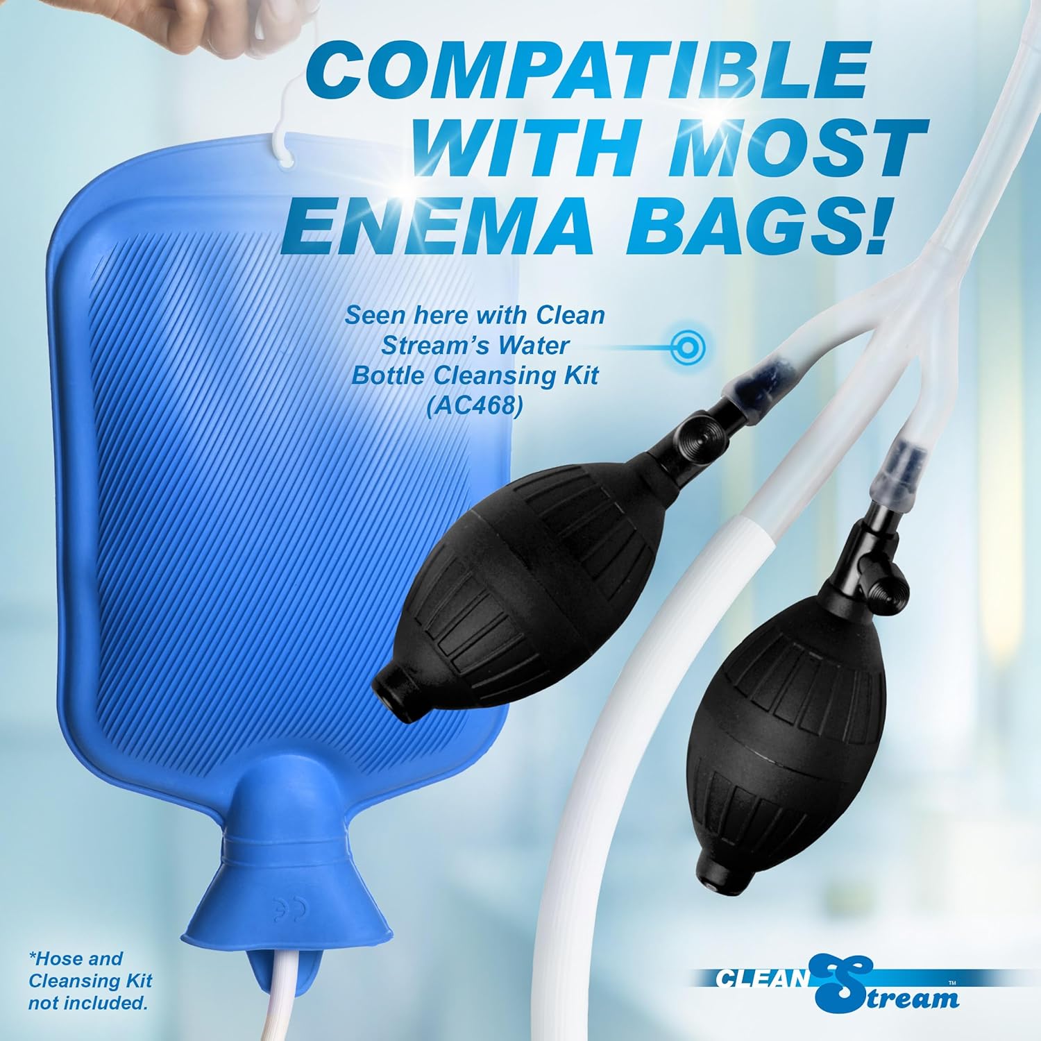 Cleanstream Style Inflatable Double Bulb Enema System, Clear, 1 Count