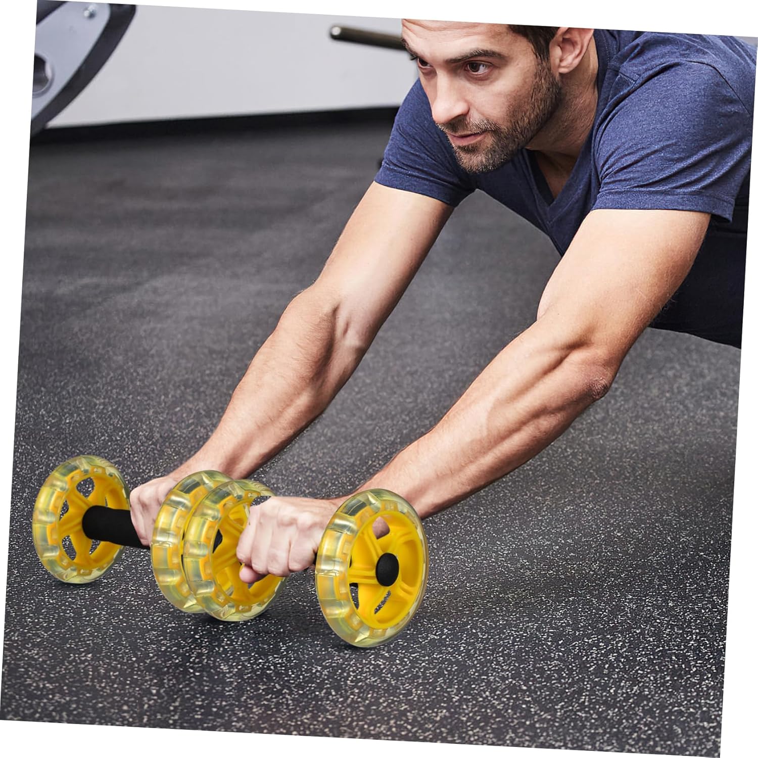 Fitness Roller for Abdominal Muscle Strengthening Dual Wheel Stability with Non Slip Handles Lightweight Exercise Device for Core Workout and Calorie Burning Suitable for Men and