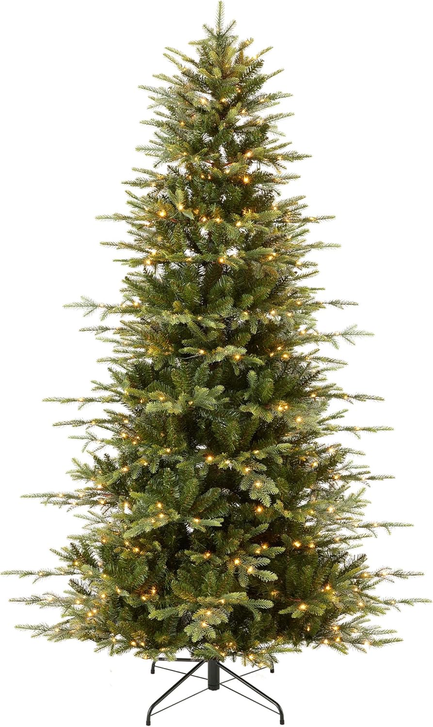 Best Choice Products 7.5ft Pre-Lit Artificial Aspen Slim Christmas Tree