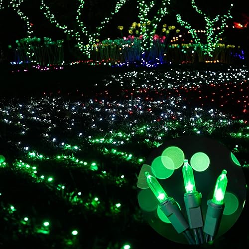 Miniatura 6 de LAMPHOME 100 luces verdes de Navidad Cadena de luces LED de 21.6 pies, mini luces LED para interiores y exteriores, hogar, fiesta, boda, decoración