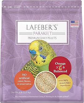 LAFEBER'S Premium Daily Diet Pellets Pet Bird Food, Made with Non-GMO and Human-Grade Ingredients, for Parakeets (Budgies), 5 lb