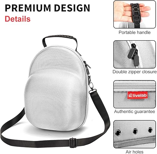 Miniatura 9 de Livelab Funda de viaje para sombreros, funda rígida para gorras de béisbol, almacenamiento de sombreros para viajes con asa de transporte y correa