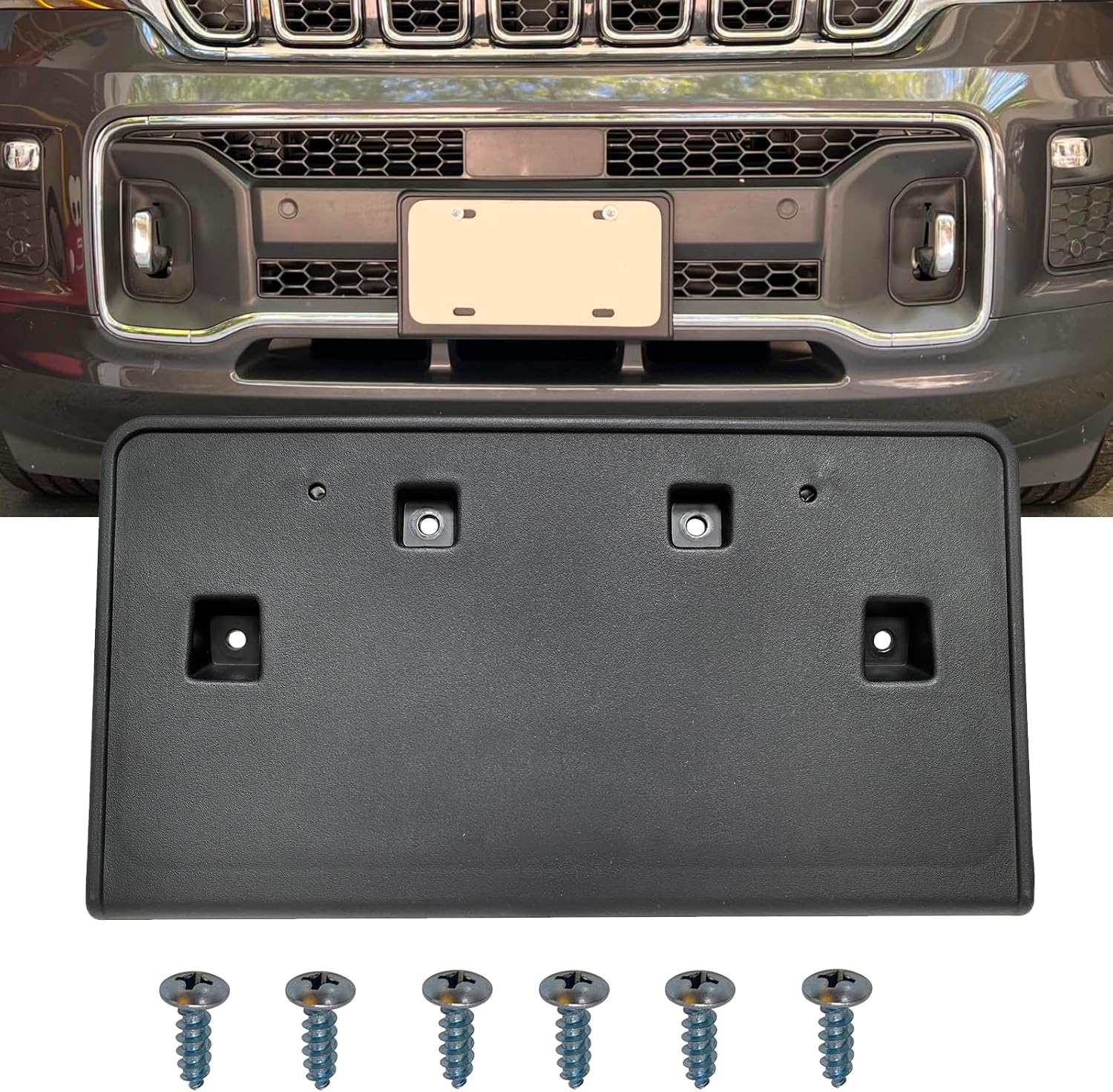 front bumper license plate frame bracket tag holder fits for 2022 2023 2024 jeep grand cherokee replace 68469472aa