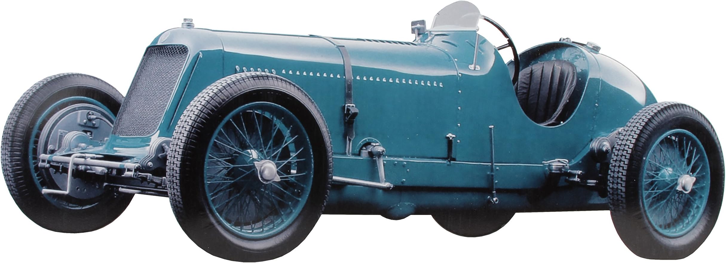 Faonline Harvey Makin 70cm Printed Metal Wall Art - Blue Vintage Sports Car