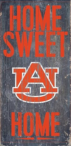 NCAA Auburn - Letrero de madera Home Sweet Home de 6 x 12 pulgadas