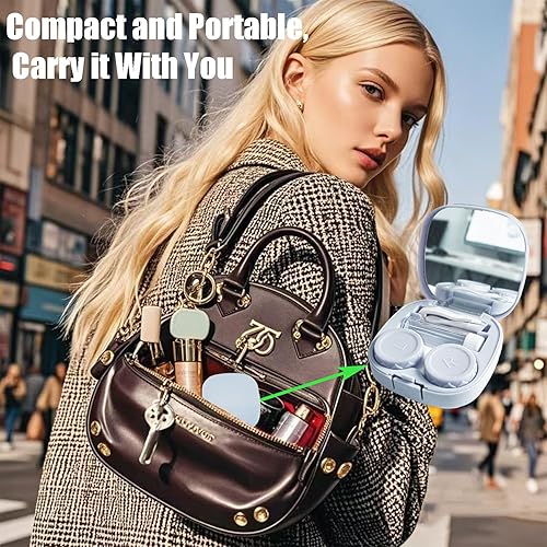 Miniatura 7 de Kit de funda para lentes de contacto con lavadora limpiadora, kit de herramientas de extracción de aplicador de lentes de contacto con botella de