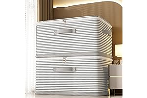 Under Bed Storage Bins Container With Reinforced Frame [2-Pack] - Large, Stackable...