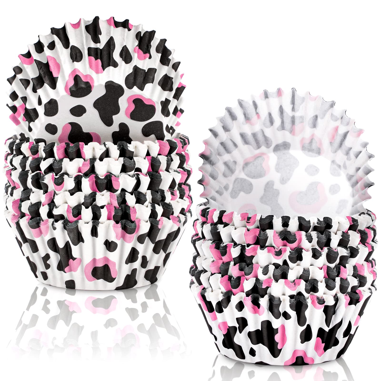 Caissettes à cupcakes vache Waline en papier imprimé rose et noir pour pâtisserie x300