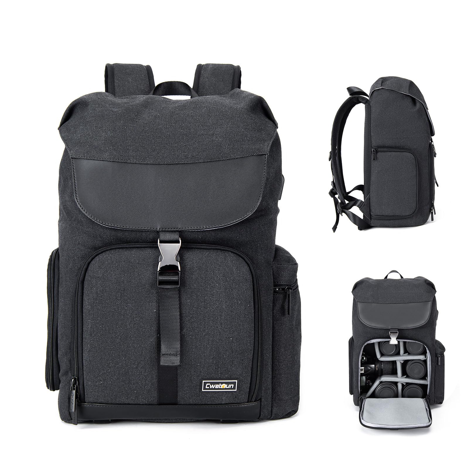 M8 Photography Camera Bag Camera Backpack Waterproof Compatible with Canon/Nikon/Sony/Digital SLR Camera Body/Lens/Tr/14in Laptop/Water Bottle-image-29