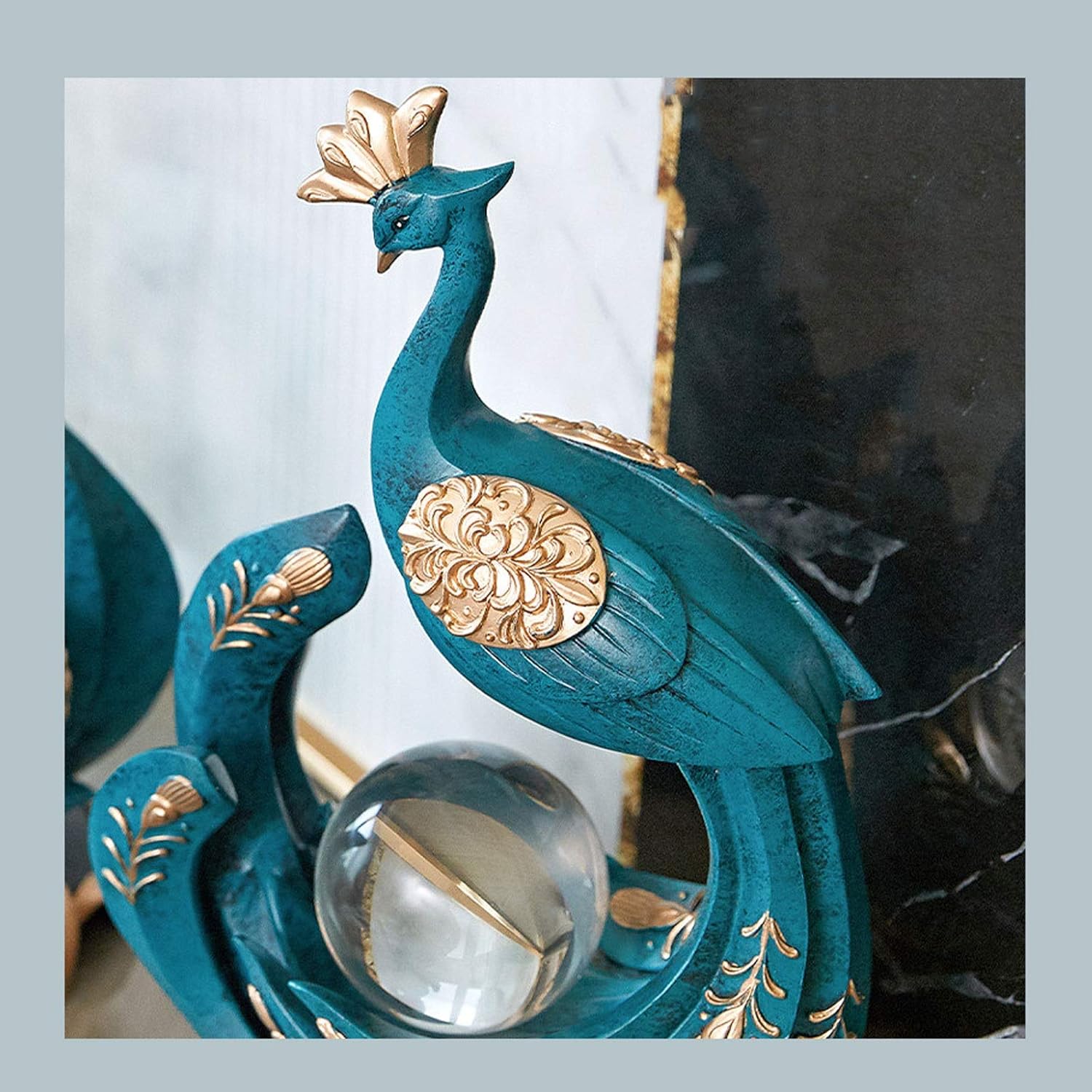 Statue Sculpture Desktop Decoration Desktop Sculpture Resin Peacock Luxury Home Wine Cabinet Decoration Ornaments Living Room Porch TV Cabinet Modern Minimalist Gift Crafts Feng Shui Collectible Figur