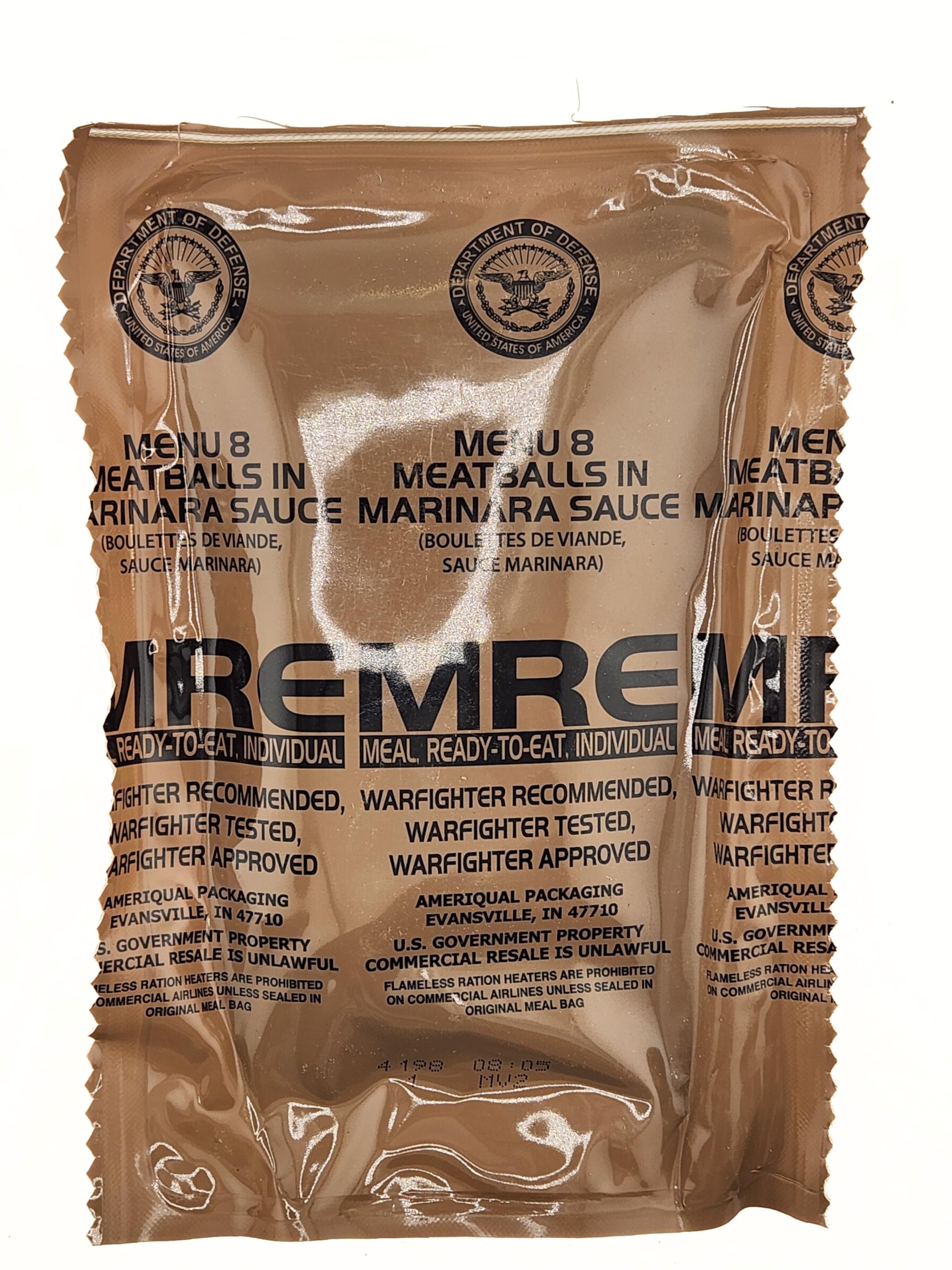 Amazon.com: Genuine Military MRE - Menu 8 Meatballs In Marinara