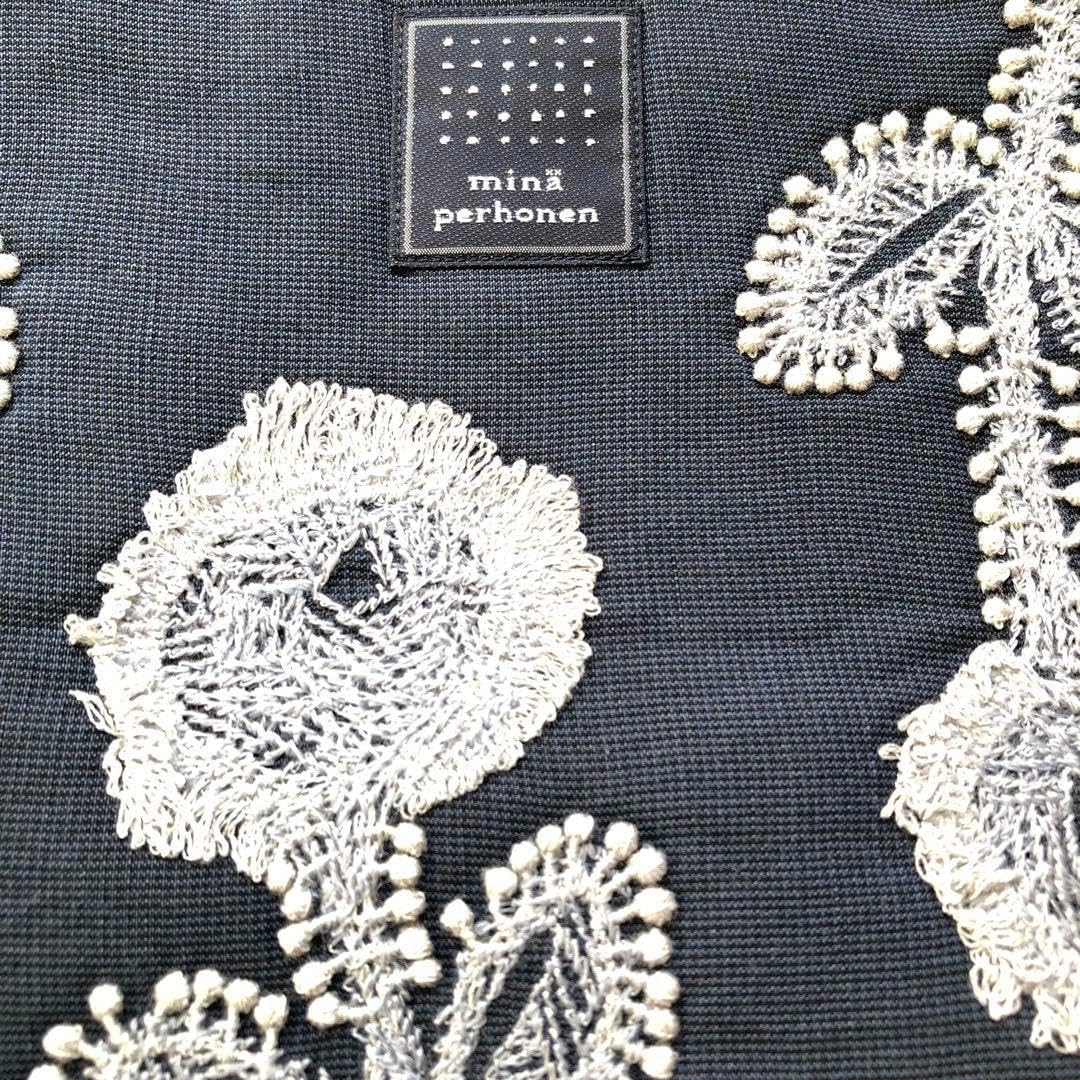 ミナペルホネン エッグバッグ frost garden ネイビー レア mina