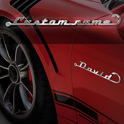 Miniatura 4 de Emblema de automóvil personalizado para regalo para los amantes de los automóviles, regalos personalizados de Vechículo, letrero de carrera, letra