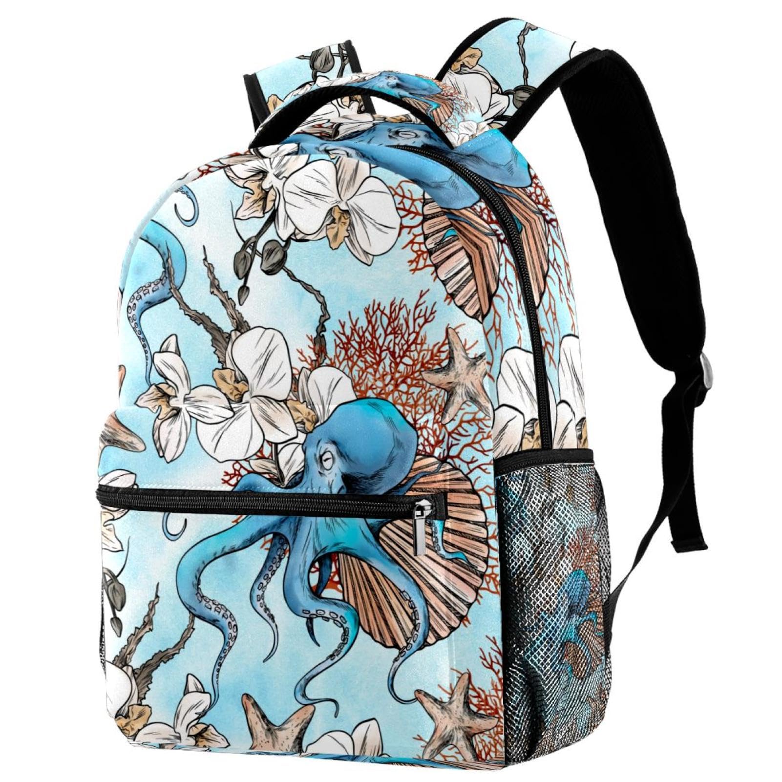 Sac à dos d'école ados confortable thématique corail - 7