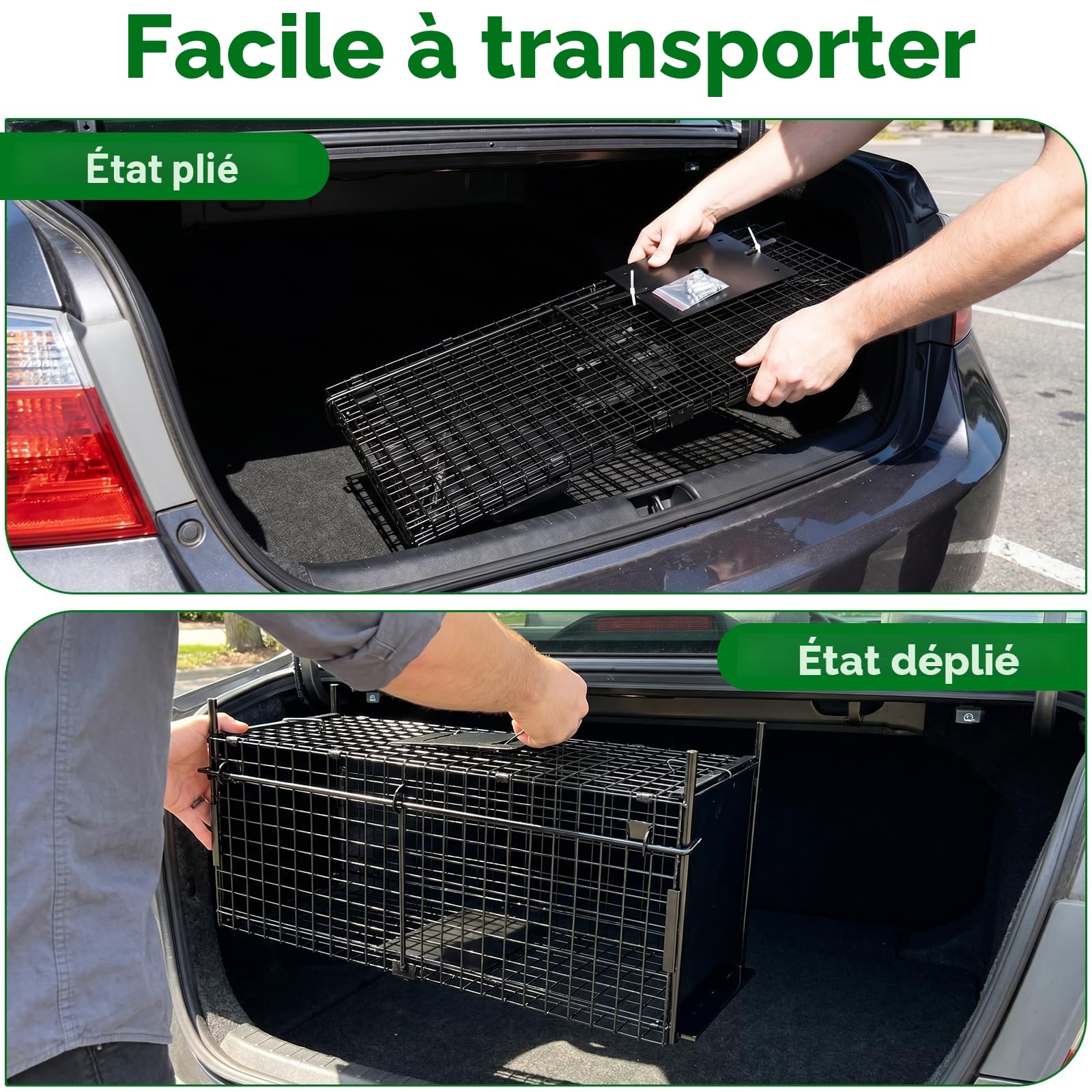 Cage de Piégeage pour Animaux Thealyn, Double Porte, Métallique, Piège Humane, 84 x 33 x 28 cm