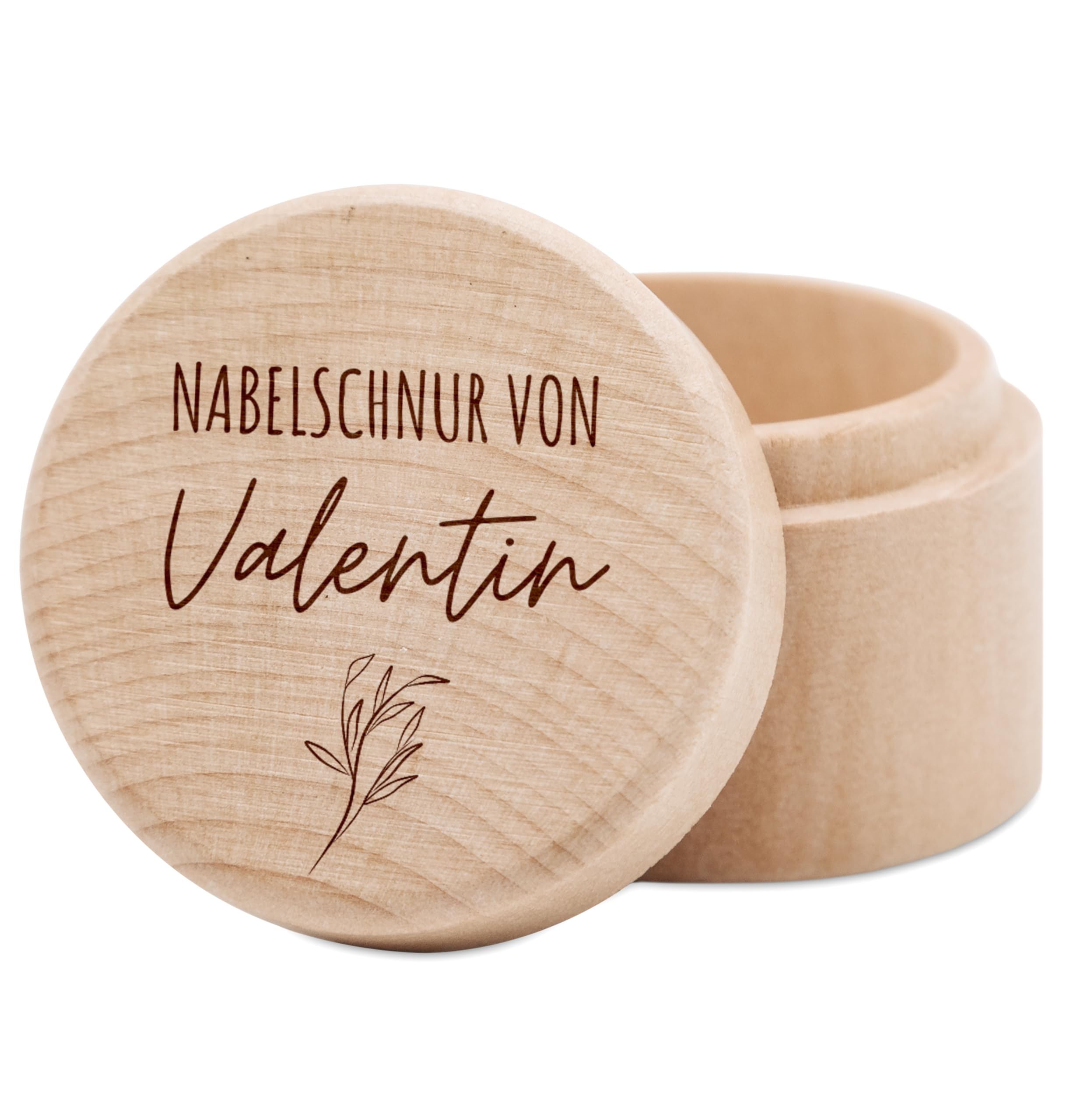 wunderwunsch® - Milchzahndose personalisiert aus Holz mit hochwertiger Gravur - Zahndose Milchzähne als Erinnerung an die ersten Zähnchen (Nabelschnur)