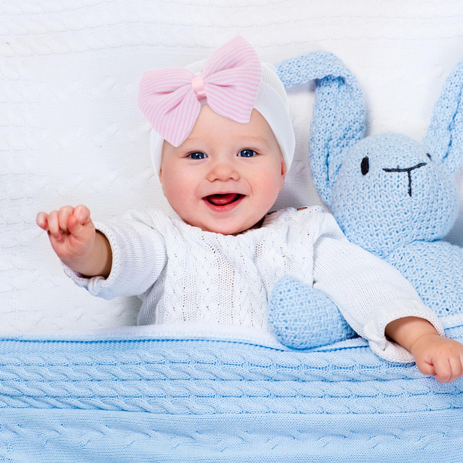 Babyzubehör Für Neugeborene Tapsen Für Babys Babyschleifen -bademütze Babyhandschuhe Mütze Kind Kleinkind Kinderhüte Windeln Mädchen Hüte Kappe Zeug Garn 3st