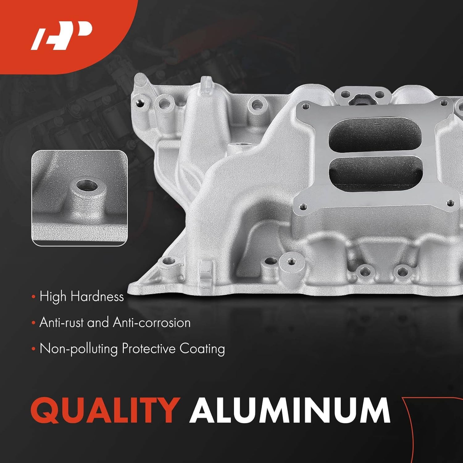 A-Premium Engine Aluminum Dual Plane Intake Manifold Compatible with Chevy 351C 351-2V, Small Block - Idle - 5500 RPM Range - 4150-Style Square-Bore Carburetor, 3.9 inch