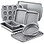Farberware Nonstick Steel Bakeware Set with Cooling Rack, Baking Pan and Cookie Sheet Set with Nonstick Bread Pan and Cooling