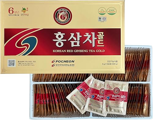 Pocheon 1058oz 011oz x 100 p extracto de raíz de ginseng rojo de panax coreano 6 años extracto de panax apoyo inmunológico natural