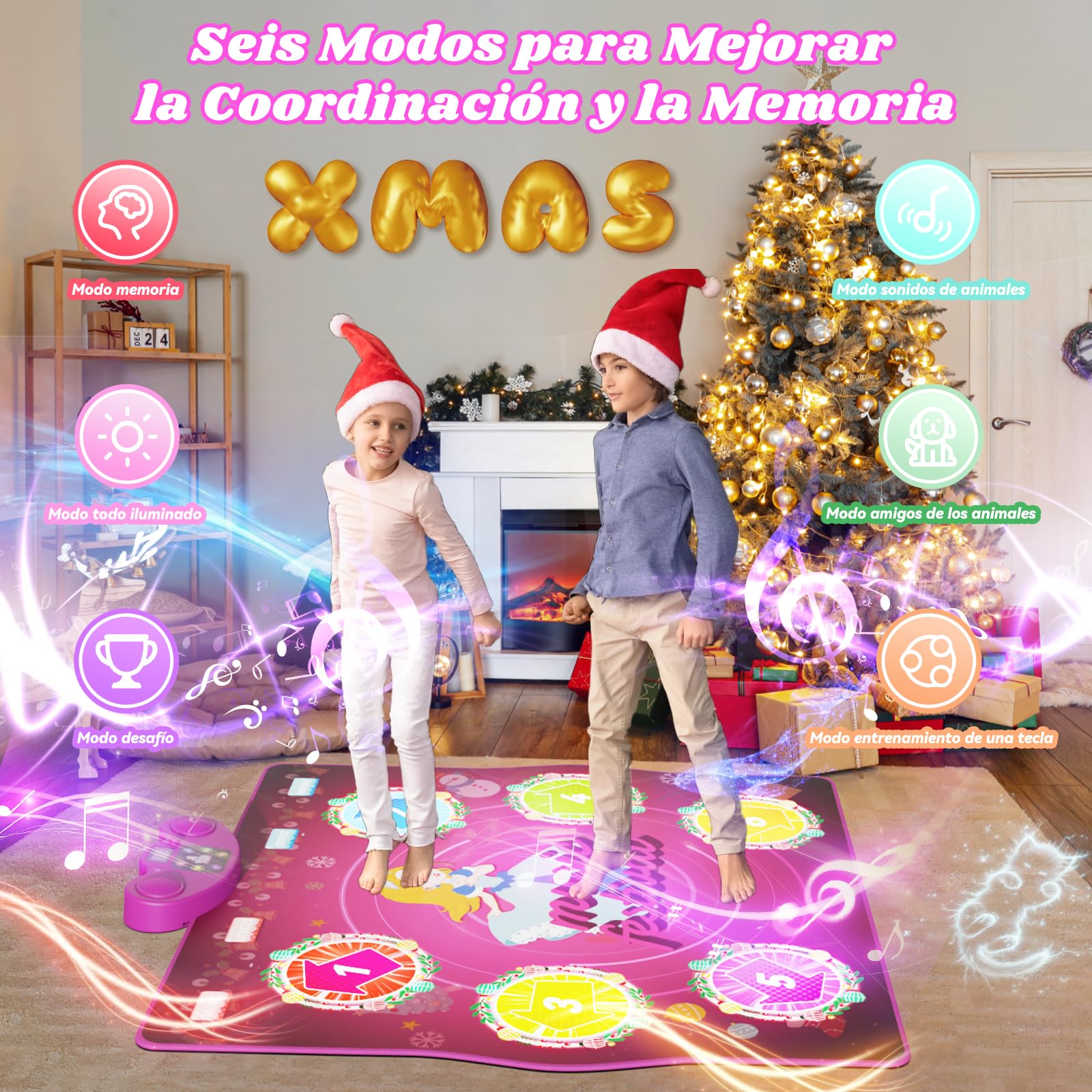 PLEGBLE Alfombra De Baile Musical Con Bluetooth Y Alimentación Type-C – Juguete Interactivo Con 6 Modos Y 3 Niveles, Regalo Perfecto Para Niñas Y Niños De 3 A 10+ Años