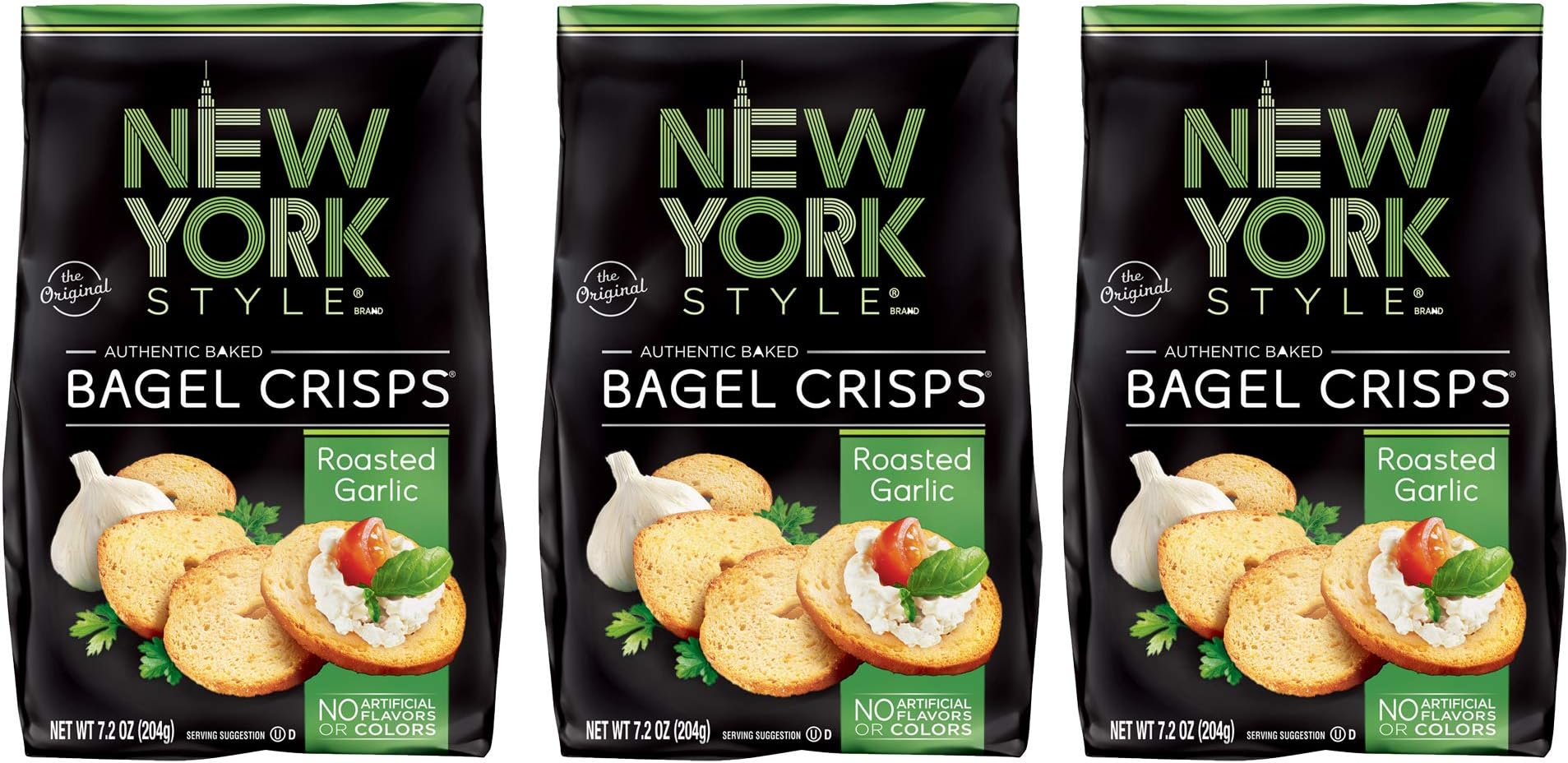 Bagel Crisps, Garlic, 7.2 Ounce (Pack of 3)