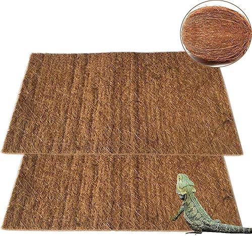 PIVBY Alfombra de fibra de coco natural para reptiles de fibra de coco para lagartos, tortugas, serpientes, iguana