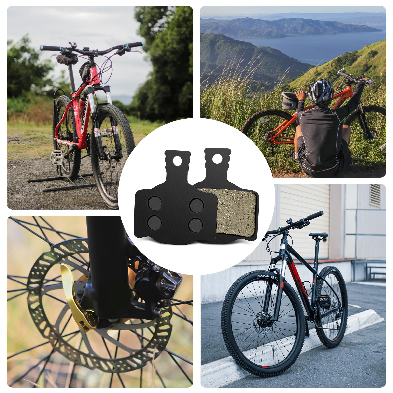 Remblokken voor Magura MT4 fiets, schijfrem, 4 stuks, geschikt voor Magura MT2/MT4/MT6/MT8, gelijkmatige remkracht, fietsremblokken met verstelplaat, eenvoudige montage