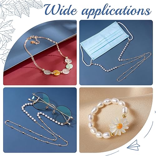 Miniatura 6 de UNICRAFTALE 4 tamaños de aproximadamente 400 cuentas redondas lisas espaciadoras sueltas de bolas de bolas de metal para hacer collares, pulseras y