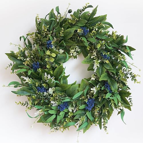 HomeKaren Wreaths for Front Door 26", Door Spring Wreath with