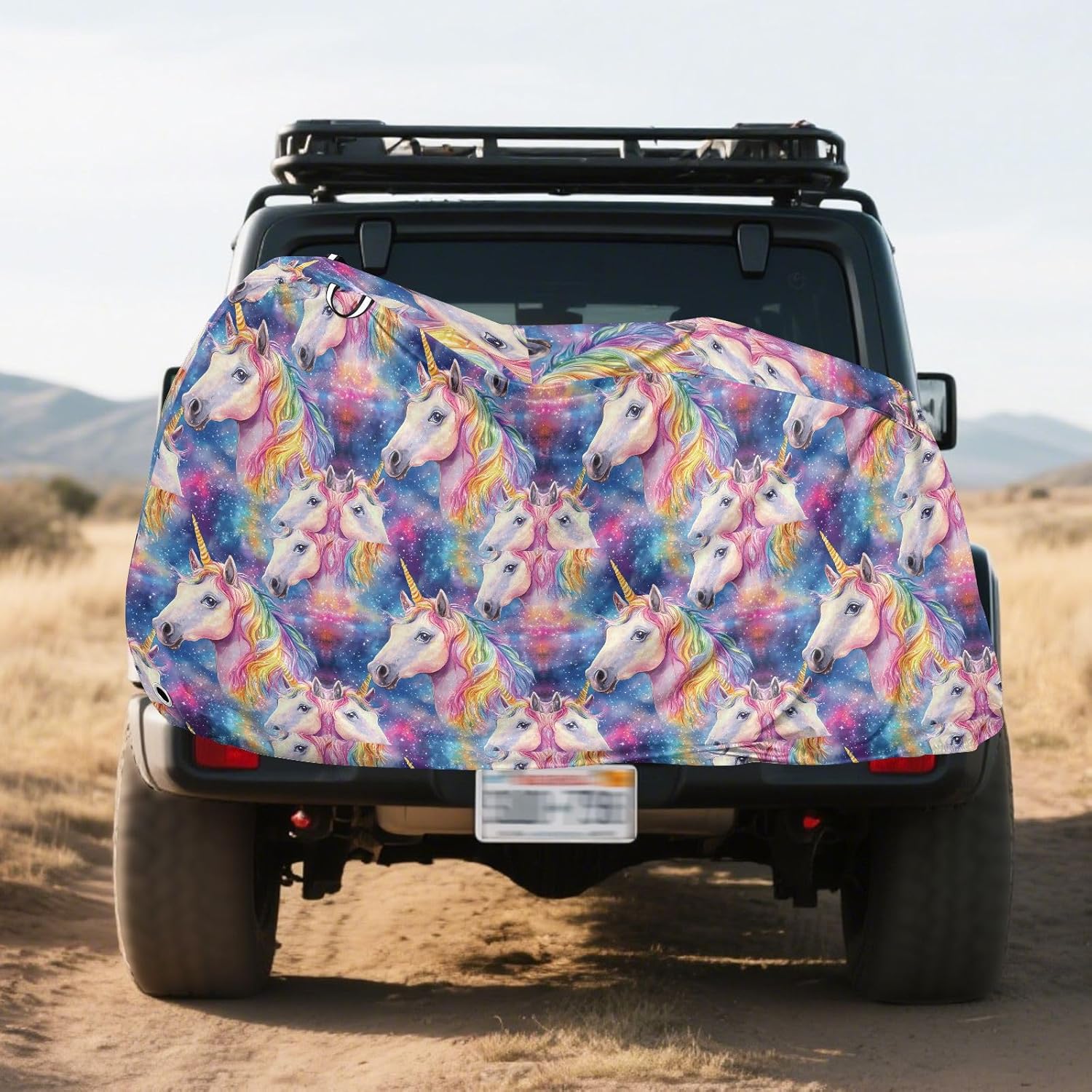 ALAZA Rainbow Unicorn Tie Dye Bike Cover Waterproof Outdoor Ebike Bicycle Covers Tarp Protection for 1/2 Bikes, Sun UV Dust Wind Proof