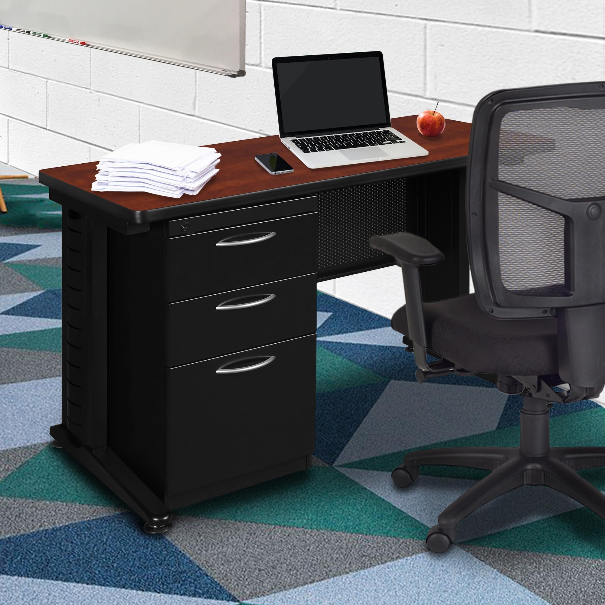 Pressboard Desk Single Pedestal Computer Pre Laminated Particle Board