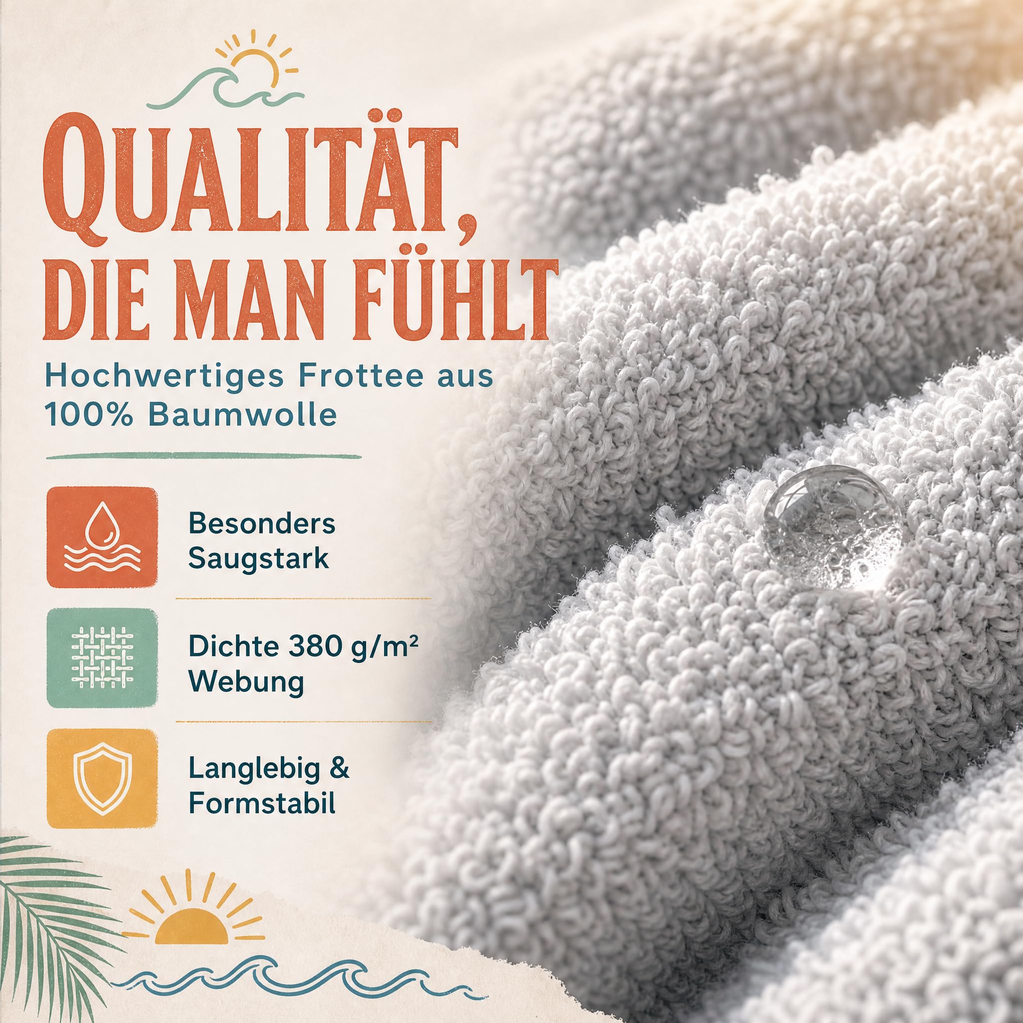 Strandponcho für Damen, Herren & Kinder – Badeponcho aus 100% Baumwolle, Surfponcho zum Umziehen mit Kapuze & Tasche für Strand, Sauna & Pool, Hellgrau, S/M