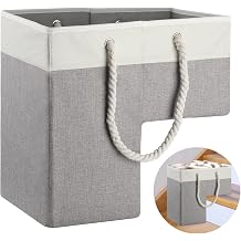 Foldable Linen Stair Basket for 16" Stairs, Cotton Rope Handles, Stairlift | Large, For wooden stairs, Storage organizer, Home decor, Foldable