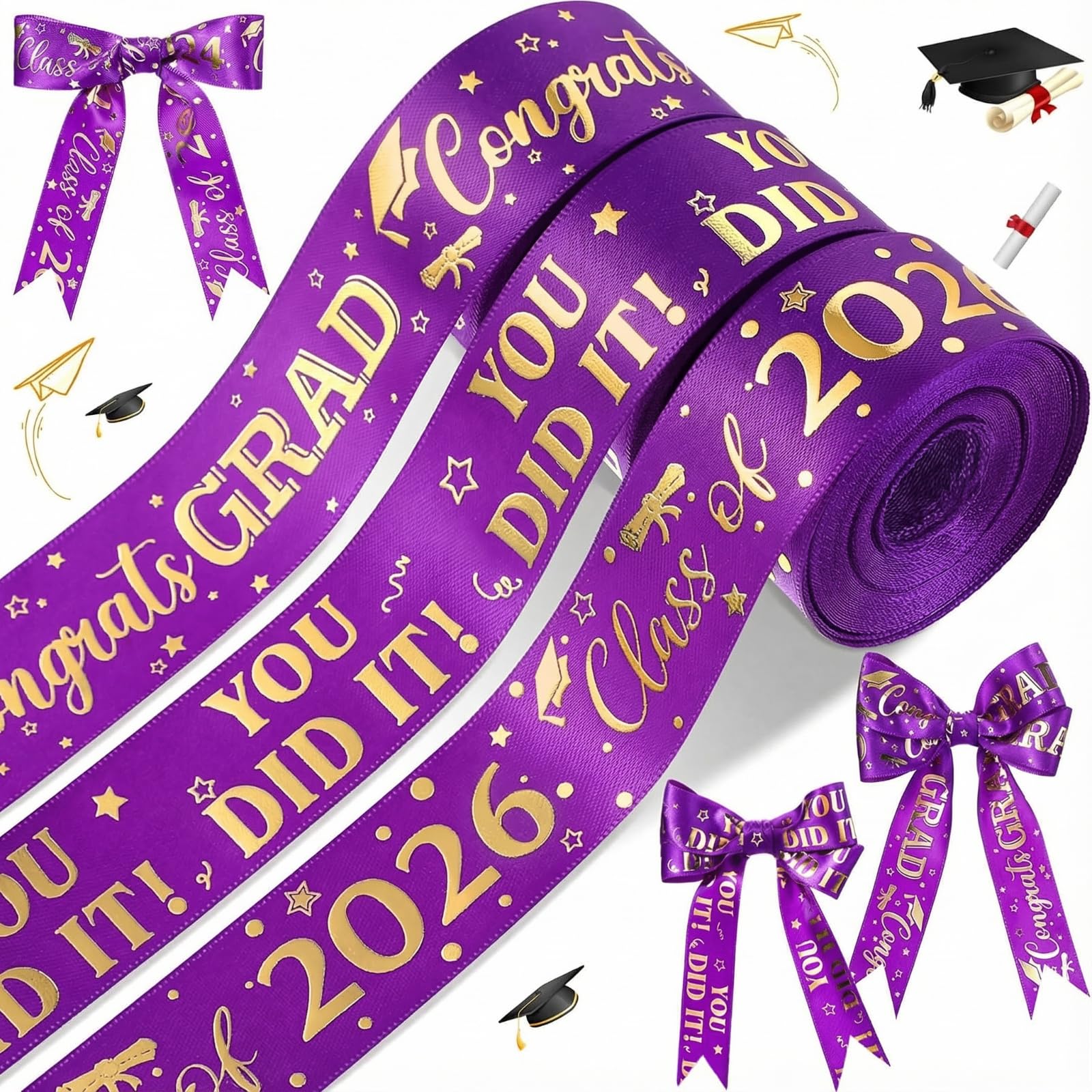Snapklik.com : Moukeren 3 Roll Class Of 2026 Graduation Ribbon ...