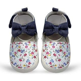 Mee Mee Soft Adorable Baby Booties 0-12 Months – Cotton Slip-On Infant Shoes – Cozy & Breathable Crib Shoes for Baby Girls – Cute Footwear for Little Ones (Multicolor)