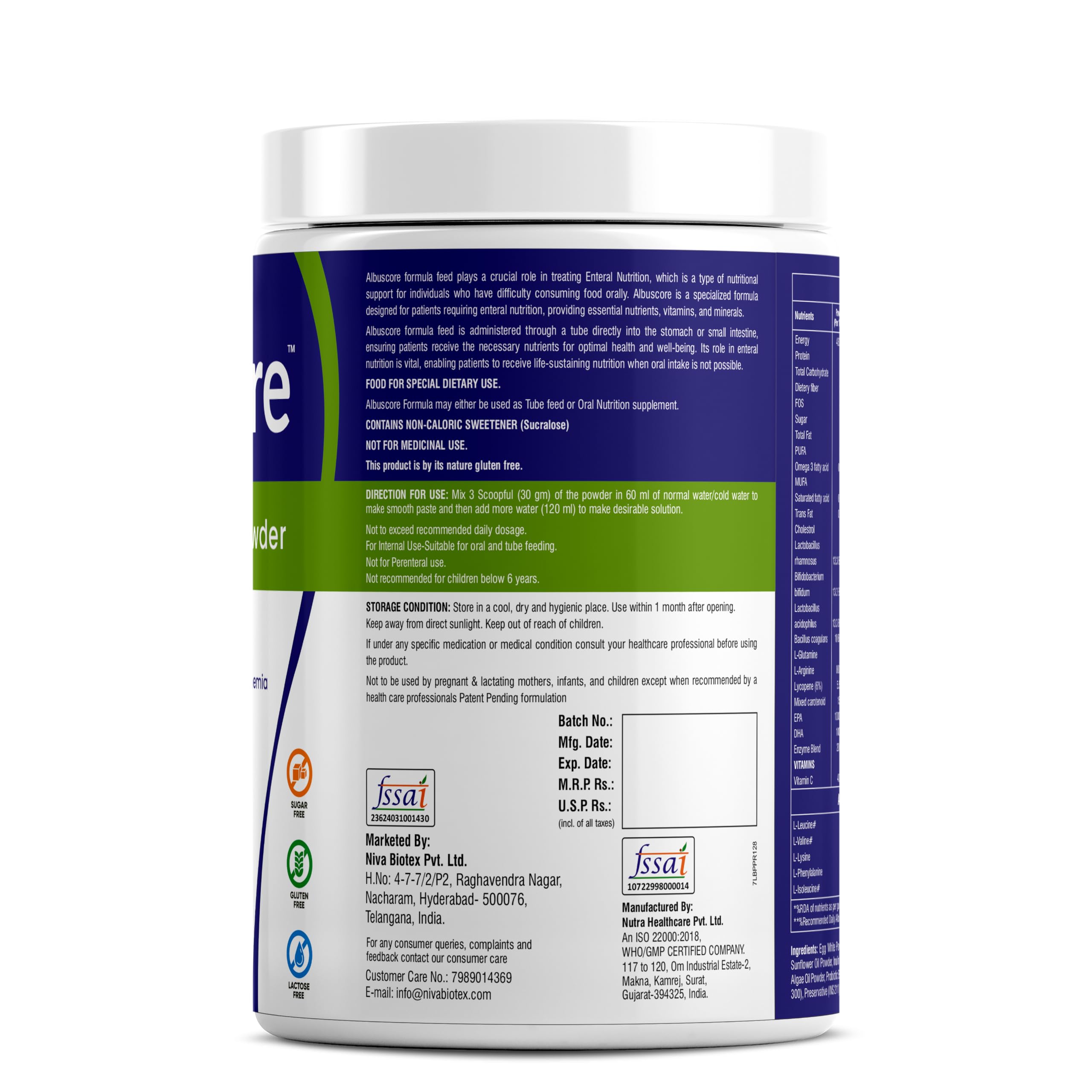 Albuscore Albumen Powder – Pure Egg White Supplement | Lactose-Free, Keto-Friendly Source (Pack of 1, Vanilla)