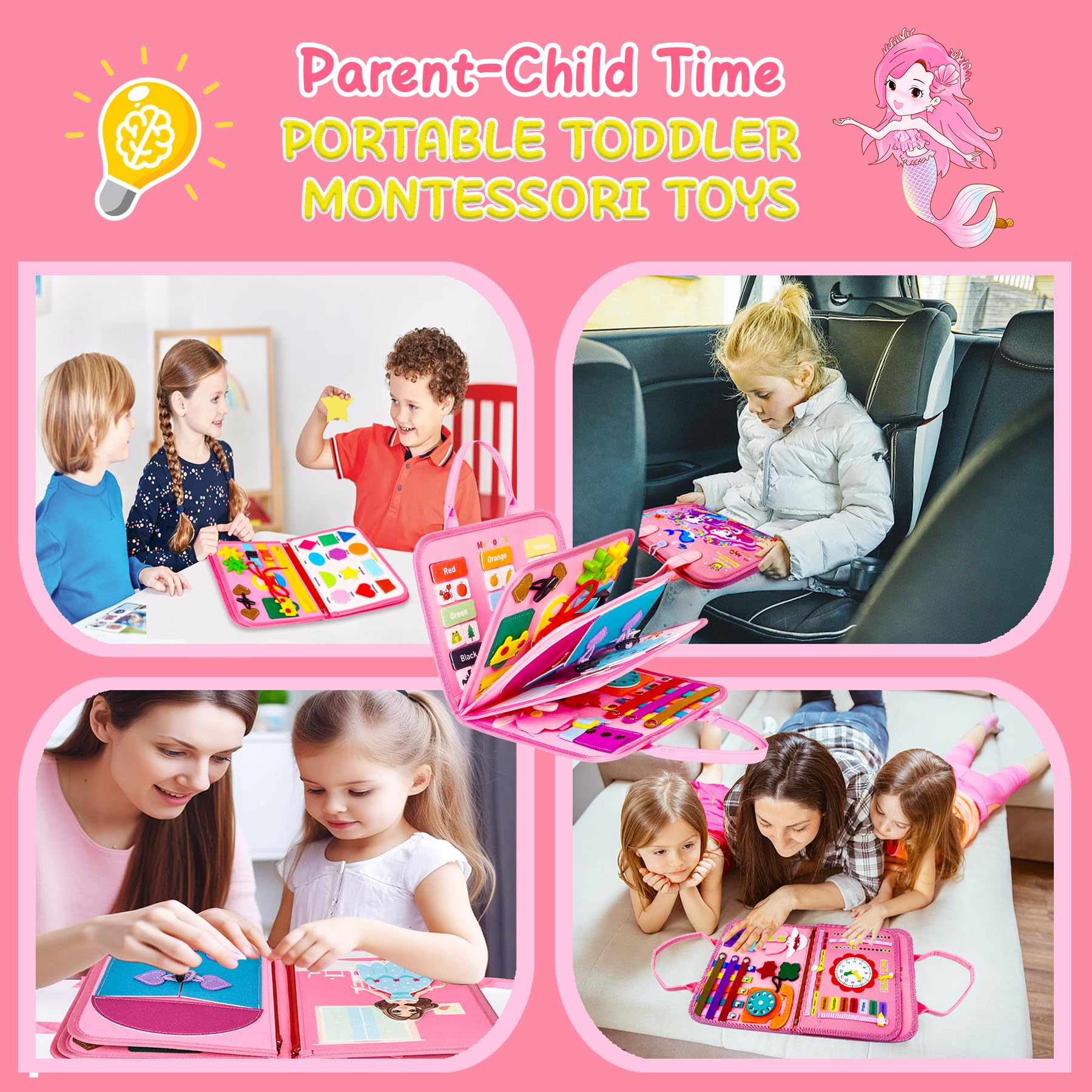 Giocattolo da parete a coccodrillo per bambini, sensoriale Montessori