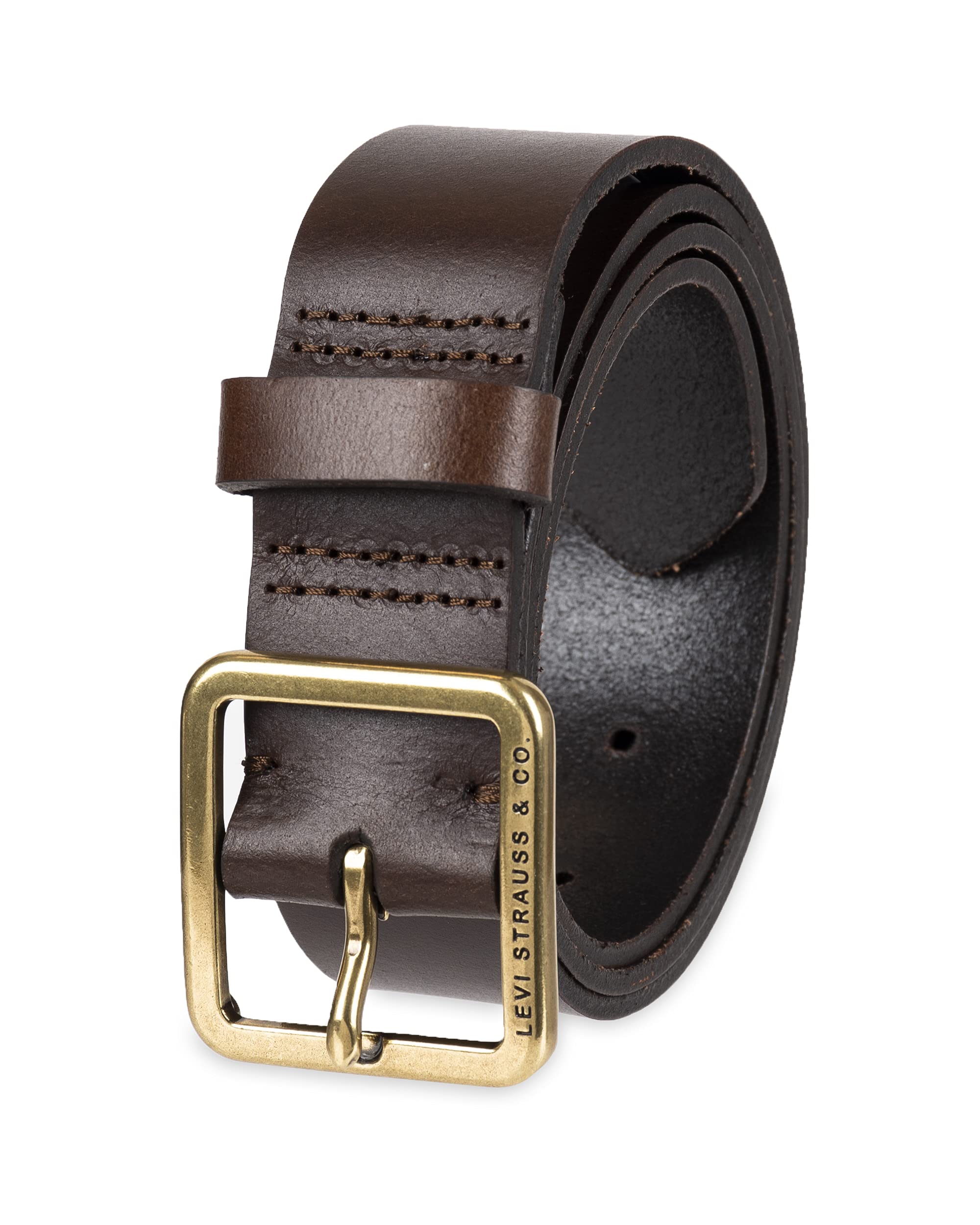 Women's Plus Size Square Center Bar Buckle Leather Belt