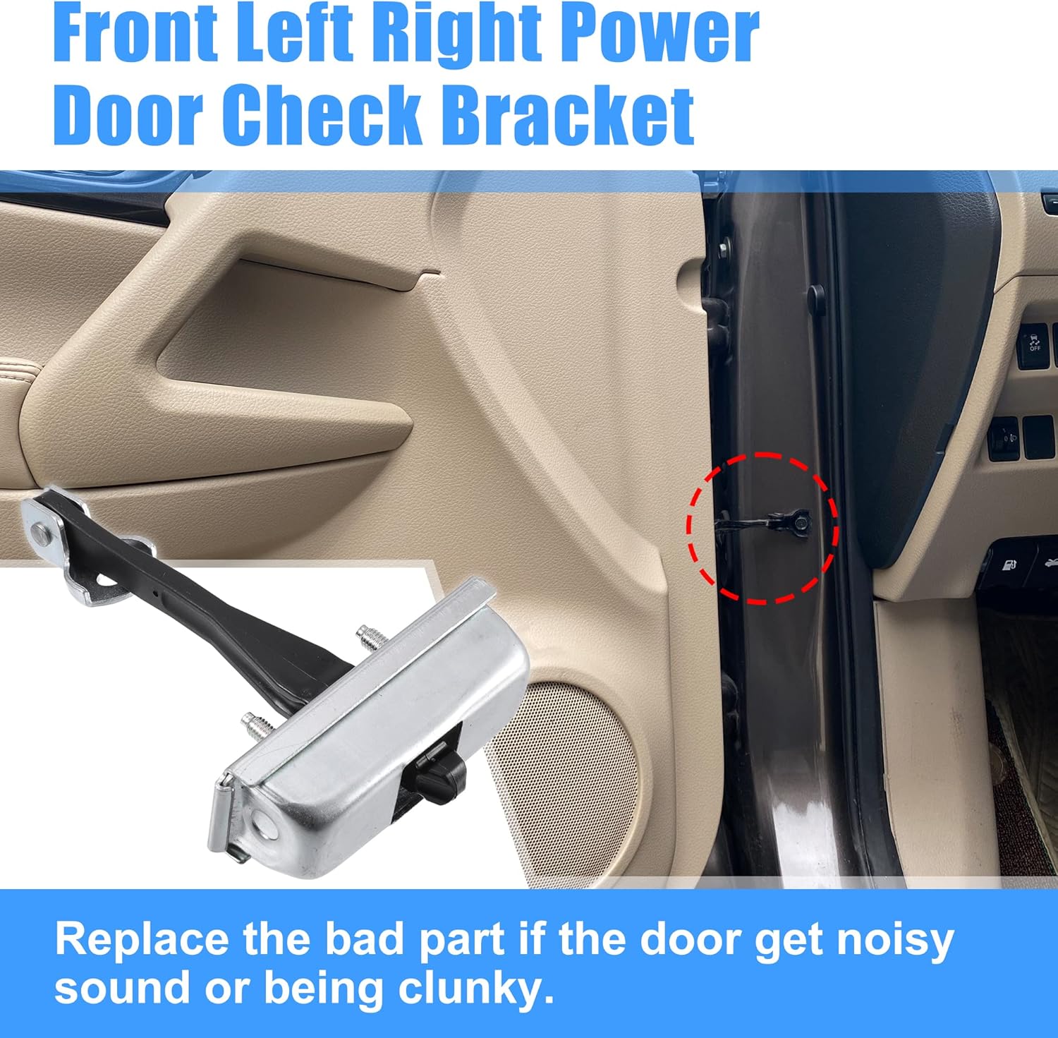ACROPIX Car Front Left Right Door Check Strap Stop Limiter Bracket Fit for GMC Envoy Fit for Buick Rainier - Pack of 1 Black