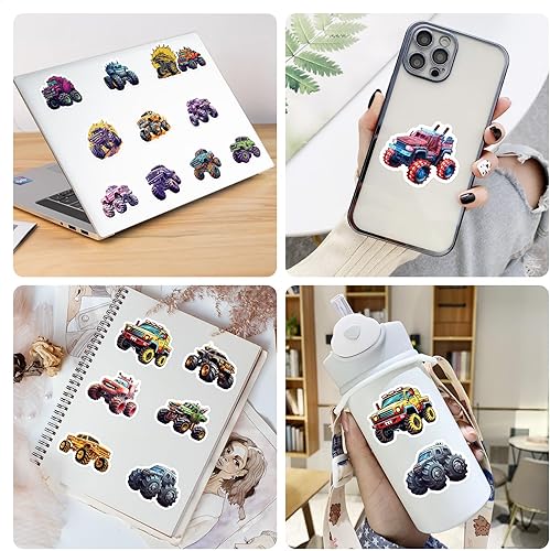 Miniatura 2 de 50 calcomanías geniales de camión monstruo, calcomanías de automóvil para niños, adolescentes y adultos, recuerdos de fiesta de camiones monstruos,